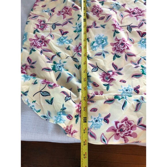 Denim & Co. Yellow Colorful Floral Peplum Sleeveless Blouse Size XL - Picture 7 of 8